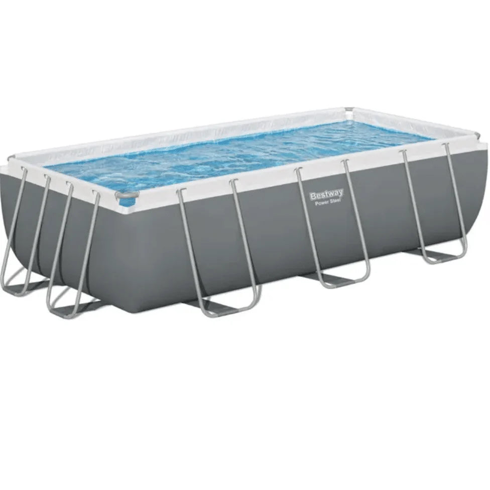 BESTWAY Power Steel Above Ground Rectangular Pool For Adults 13ft 3in x 6ft 7in x 3ft 3in