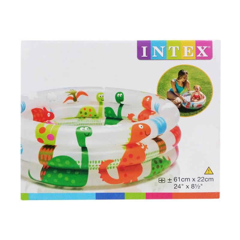 Intex inflatable pool with dinosaur design on packaging