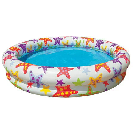 Children's inflatable pool with fish pattern on a white background