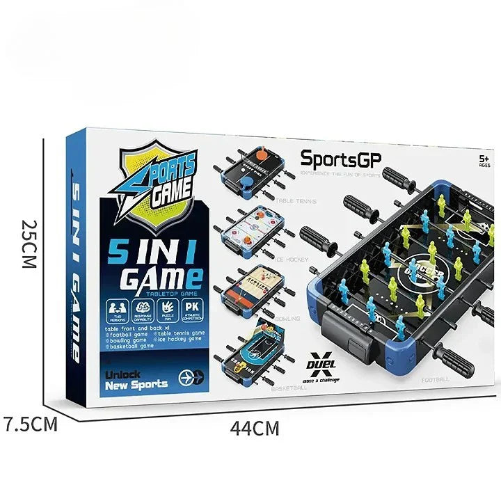 5-in-1 Multi Game Table | Multiplayer Games Including Football Basketball & Table Tennis