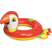 Inflatable pool toy shaped like a toucan on a white background
