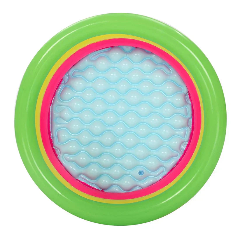 Pink inflatable rings on a white background