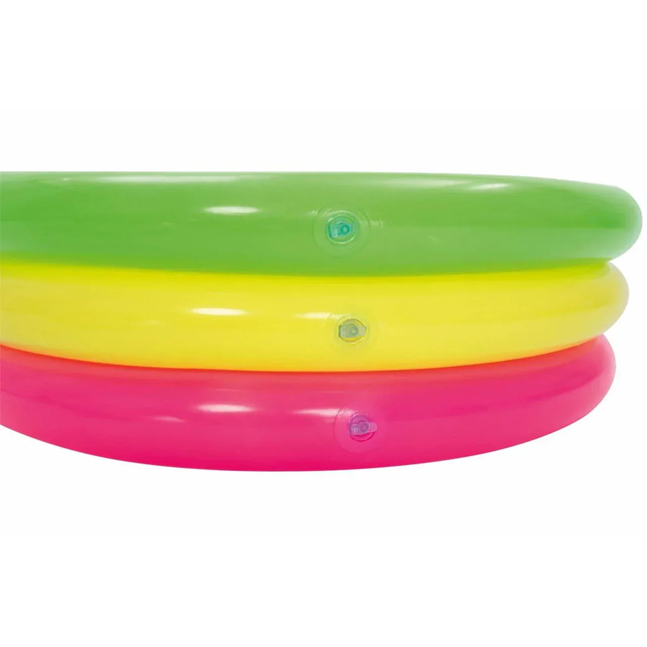 Children's inflatable pool with dinosaur design and Intex packaging in the background