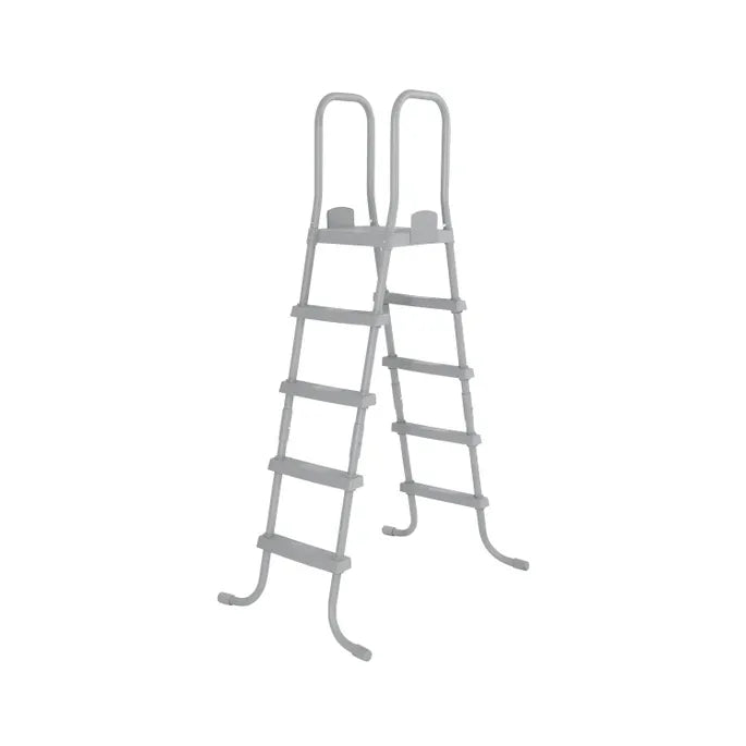 Gray ladder on a white background