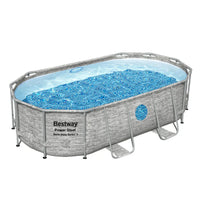 Bestway Power Steel pool with blue water on a white background
