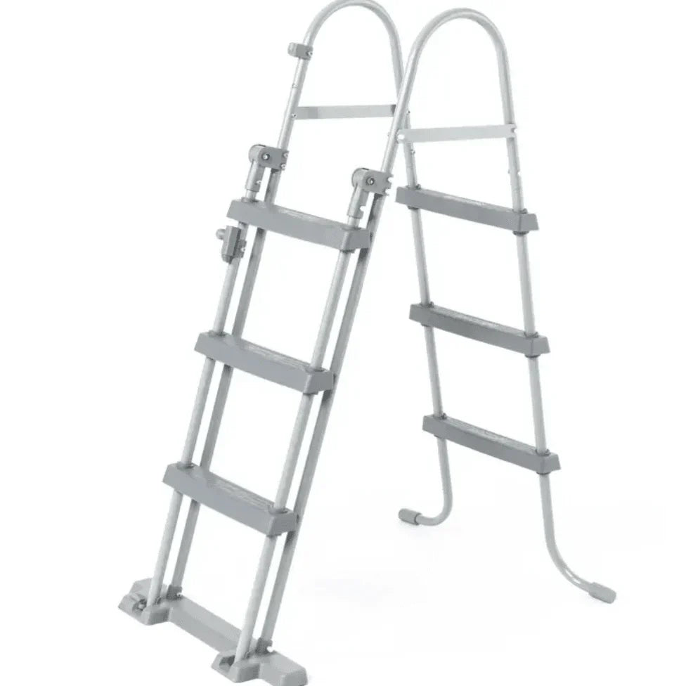 Foldable ladder on a white background