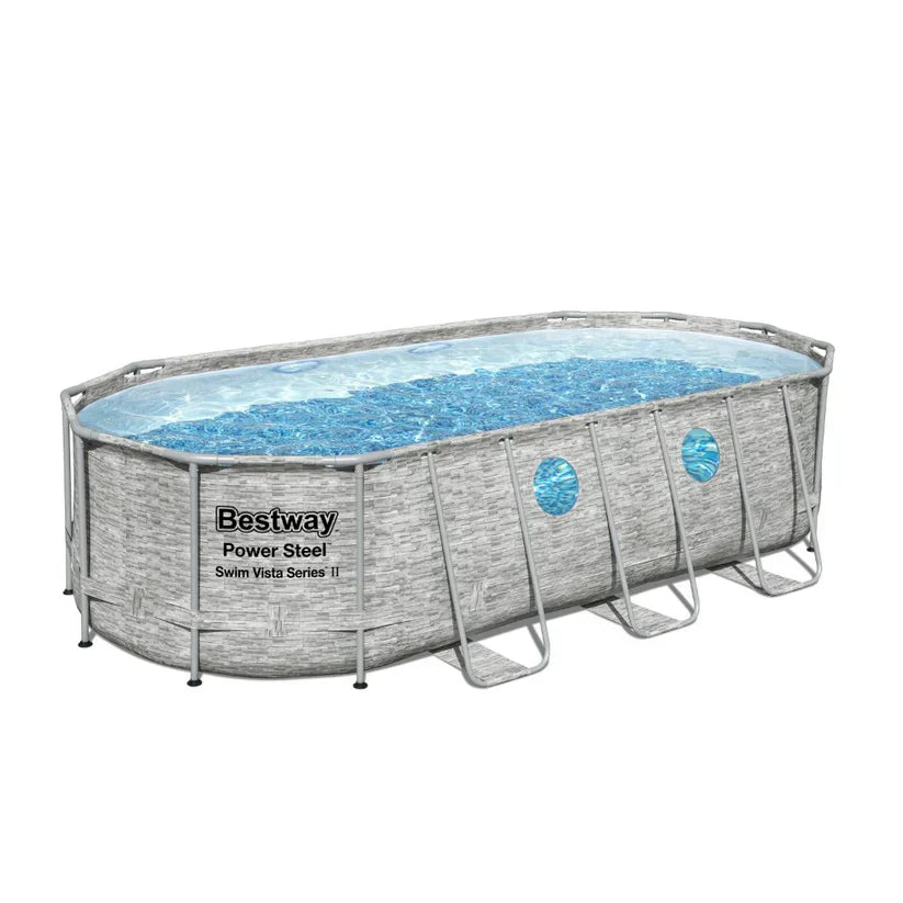Bestway Power Steel pool on a white background