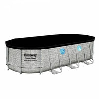 Bestway Power Steel Swim Vista Series II pool with black cover on a white background