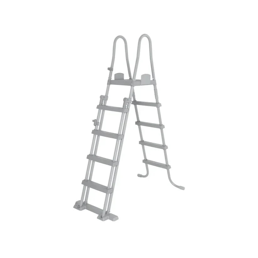 Gray diving ladder on a white background
