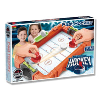 Box of a fast hockey game with children playing on the packaging