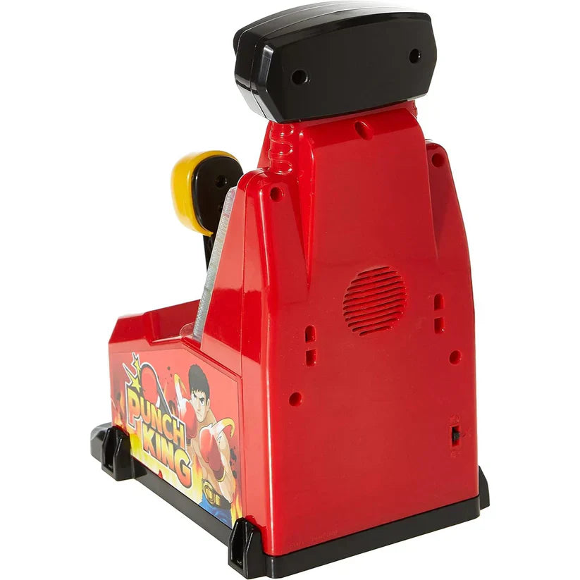 Red arcade machine with 'Punch King' branding on a white background