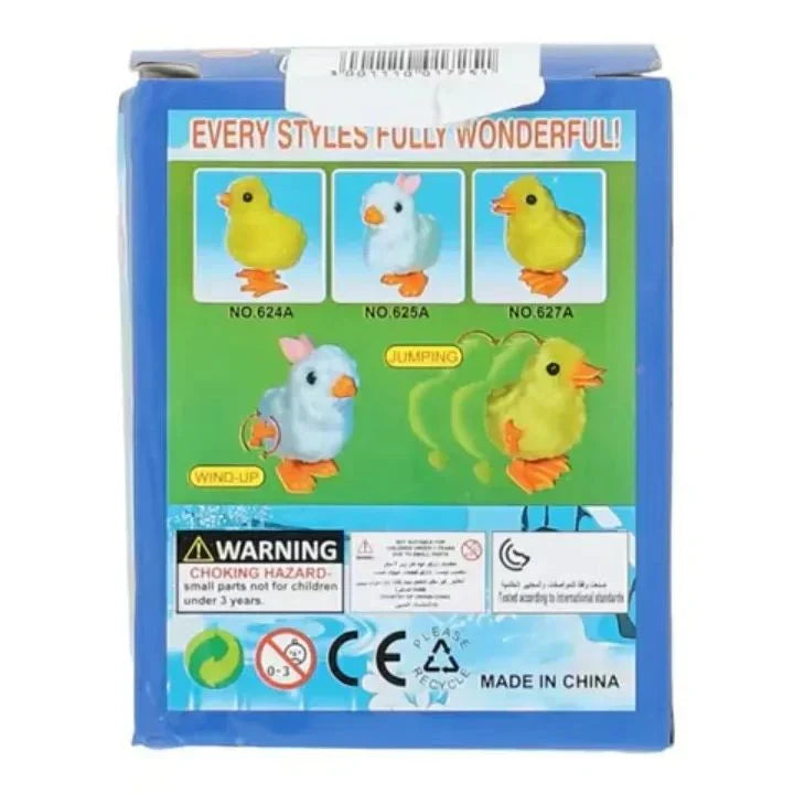 Toy packaging with colorful ducks on a blue background