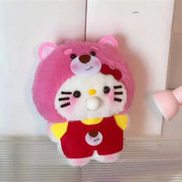 Plush toy with a pink and red design on a white background