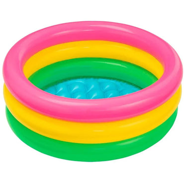 Two inflatable pools with cartoon characters on a white background