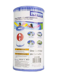 Intex filter cartridge packaging with pool graphics on a white background