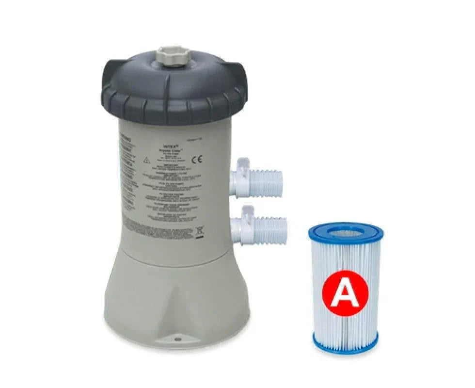 Pool filter cartridge with a red 'A' label on a white background