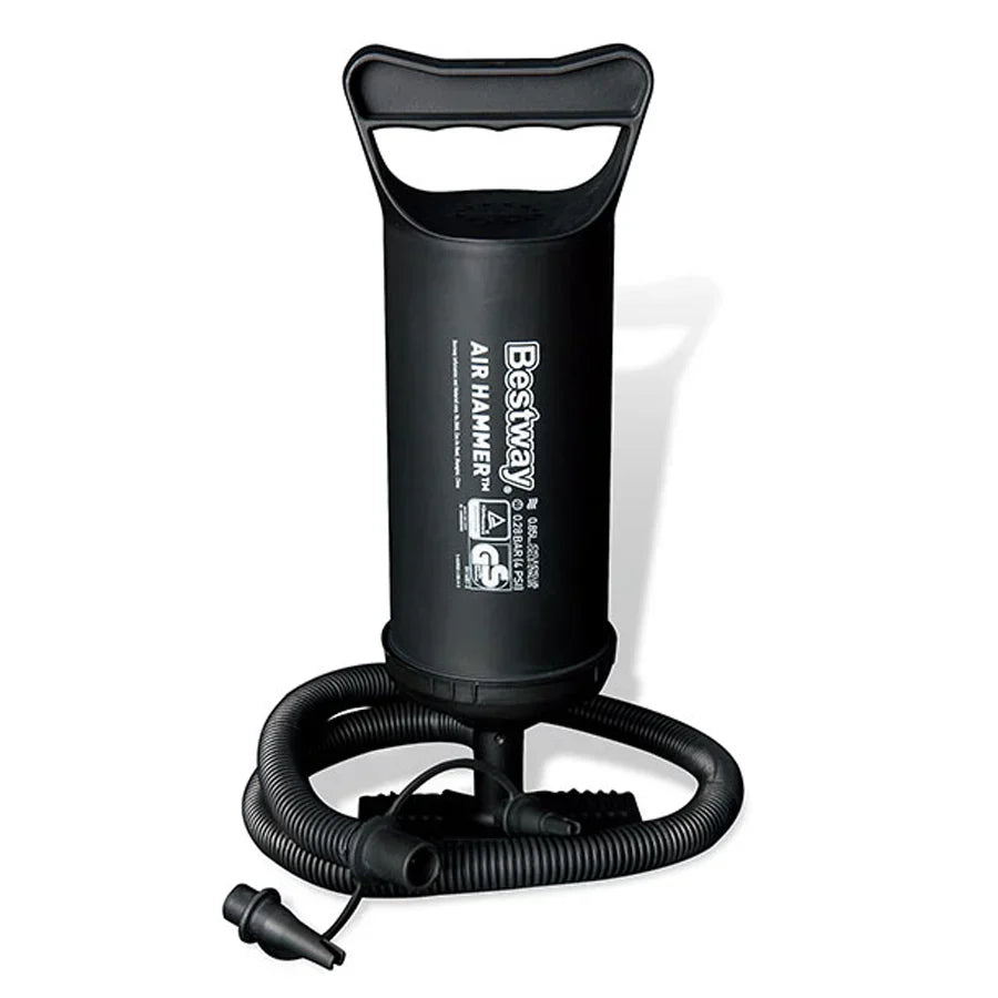 Black air pump with hose on a white background, featuring the Bestway brand.
