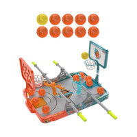 Toy basketball set with multiple basketballs on a white background