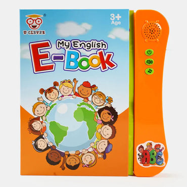Children's educational book with colorful cover and orange side, featuring cartoon children around a globe.