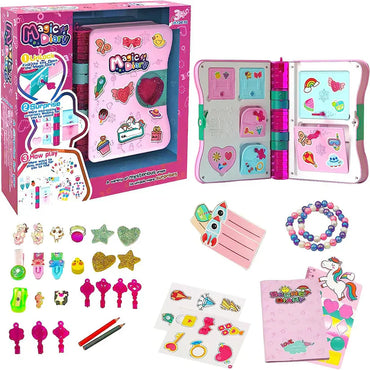 Magic Diary toy set with accessories and packaging on a white background