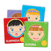 Child playing with a toy track set on a white background