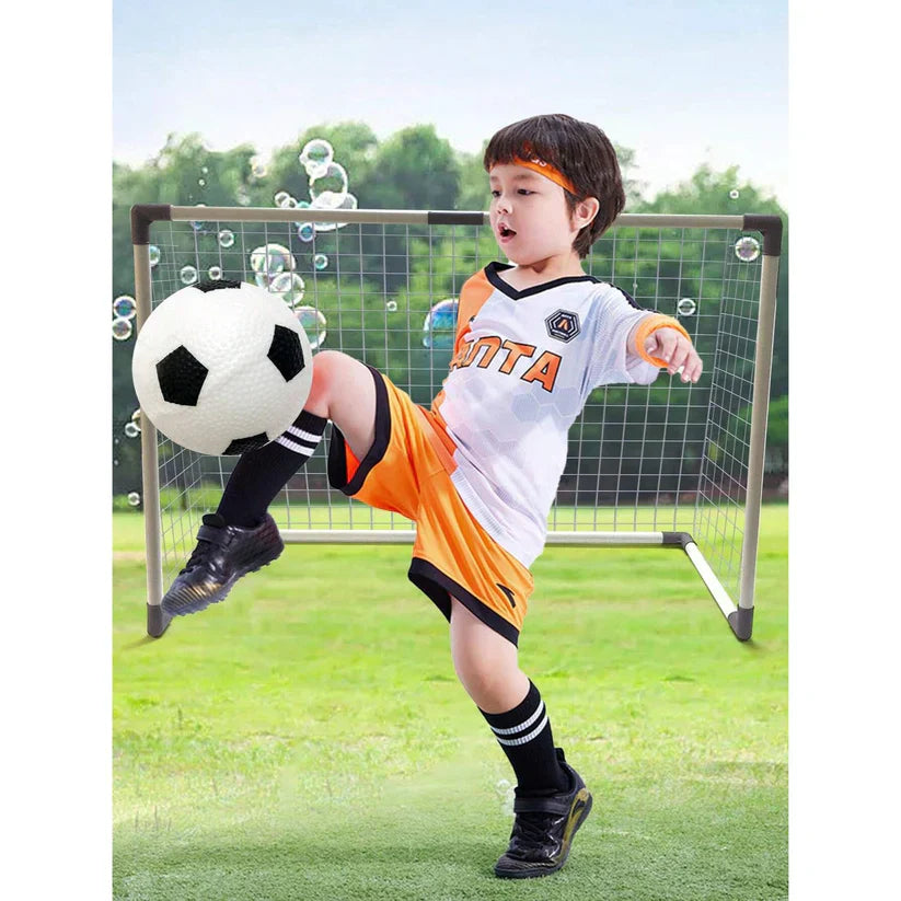 Colorful toy truck with a sandcastle on a textured surface