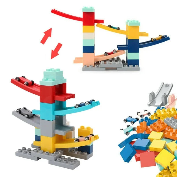 Multifunctional Glider Car Racing Track Building Blocks | 30 Pcs Puzzle Toy